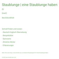 Staublunge | eine Staublunge haben