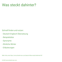 Was steckt dahinter?