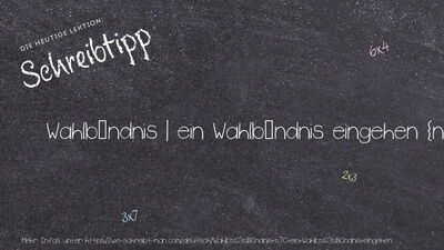 Schreibtipp Wahlbündnis | ein Wahlbündnis eingehen