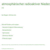 atmosphärischer radioaktiver Niederschlag