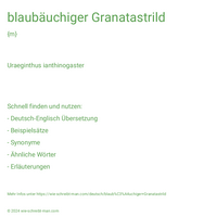 blaubäuchiger Granatastrild