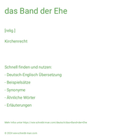 das Band der Ehe