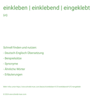 einkleben | einklebend | eingeklebt