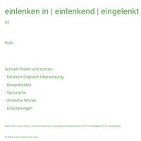 einlenken in | einlenkend | eingelenkt