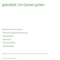 gebrätelt | im Garten grillen