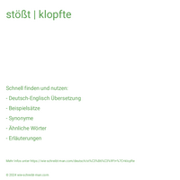 stößt | klopfte