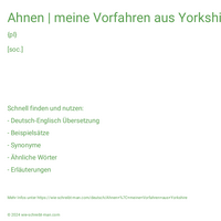 Ahnen | meine Vorfahren aus Yorkshire