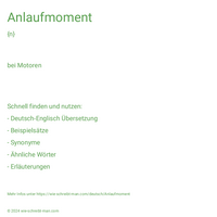 Anlaufmoment