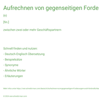 Aufrechnen von gegenseitigen Forderungen und Verbindlichkeiten | umfassende Aufrechnungsvereinbarung