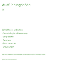 Ausführungshöhe