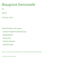 Blaugrüne Demoiselle