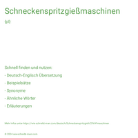 Schneckenspritzgießmaschinen