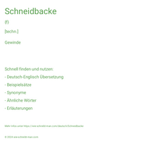 Schneidbacke