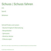 Schuss | Schuss fahren