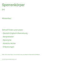 Sperrenkörper