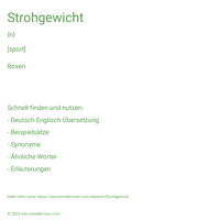 Strohgewicht