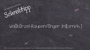 Wie schreibt man Weißbürzel-Raupenfänger? Bedeutung, Synonym, Antonym & Zitate.