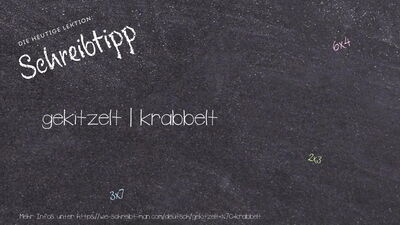 Schreibtipp gekitzelt | krabbelt