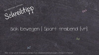 Schreibtipp sich bewegen | Sport treibend