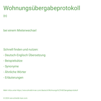 Wohnungsübergabeprotokoll