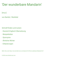 'Der wunderbare Mandarin'