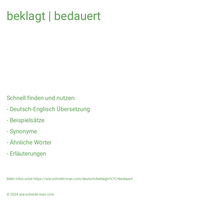 beklagt | bedauert