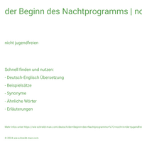 der Beginn des Nachtprogramms | noch in der jugendfreien Sendezeit