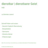 dienstbar | dienstbarer Geist