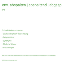 etw. abspalten | abspaltend | abgespalten