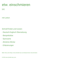 etw. einschmieren