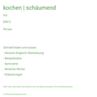 kochen | schäumend