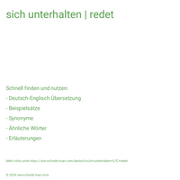 sich unterhalten | redet