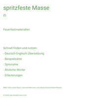 spritzfeste Masse