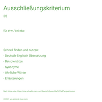 Ausschließungskriterium