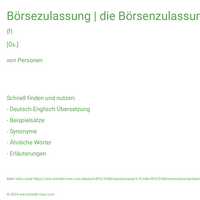 Börsezulassung | die Börsenzulassung beantragen | die Börsenzulassung erhalten