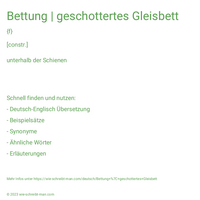 Bettung | geschottertes Gleisbett