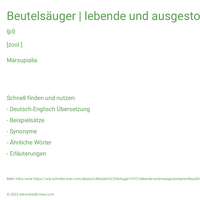 Beutelsäuger | lebende und ausgestorbene Beuteltiere