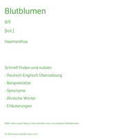 Blutblumen