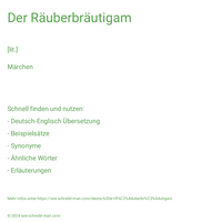 Der Räuberbräutigam