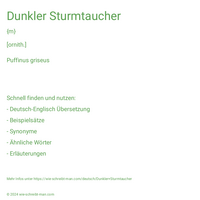 Dunkler Sturmtaucher