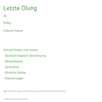 Letzte Ölung