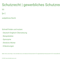 Schutzrecht | gewerbliches Schutzrecht | verwandte Schutzrechte