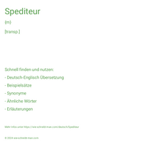 Spediteur