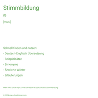 Stimmbildung