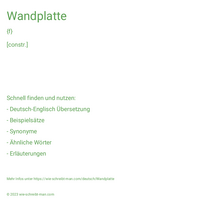 Wandplatte