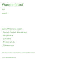 Wasserablauf