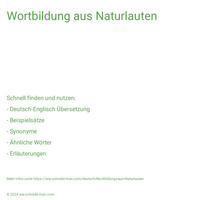 Wortbildung aus Naturlauten