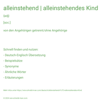 alleinstehend | alleinstehendes Kind