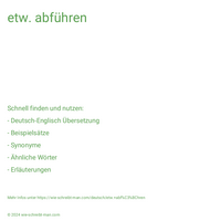 etw. abführen