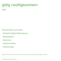 gütig <wohlgesonnen>